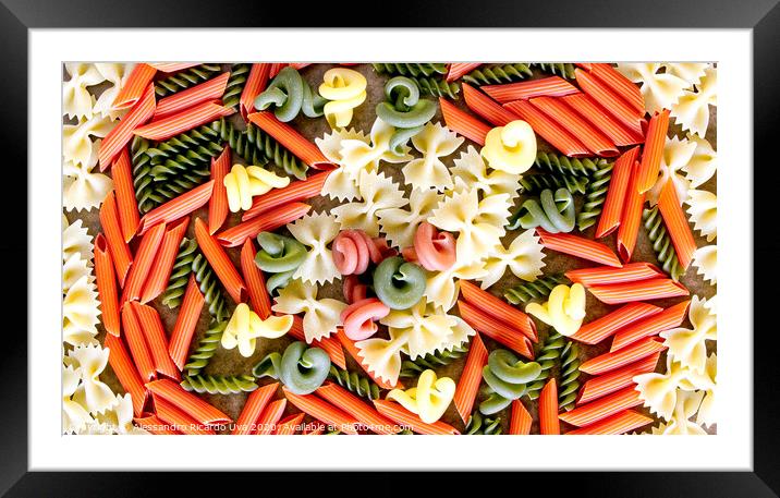 Colourful pasta Framed Mounted Print by Alessandro Ricardo Uva