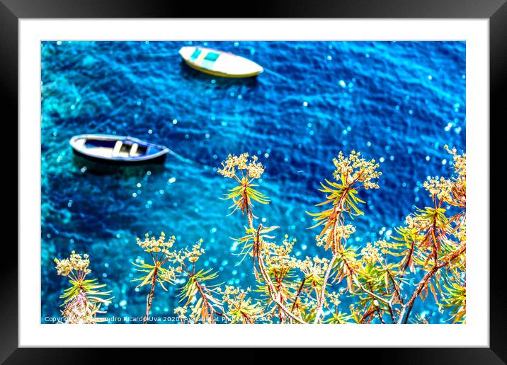 Small wooden boats - Amalfi Framed Mounted Print by Alessandro Ricardo Uva