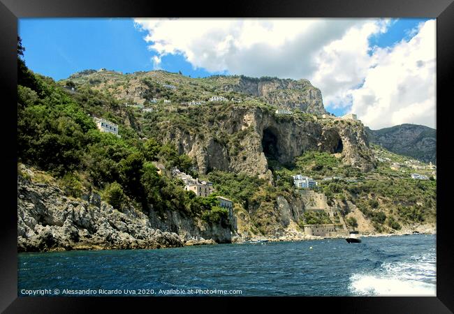 Mountain and sea at amalfi coast Framed Print by Alessandro Ricardo Uva