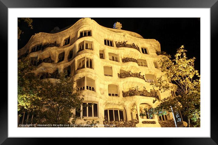 Casa Mila - Barcelona Framed Mounted Print by Alessandro Ricardo Uva