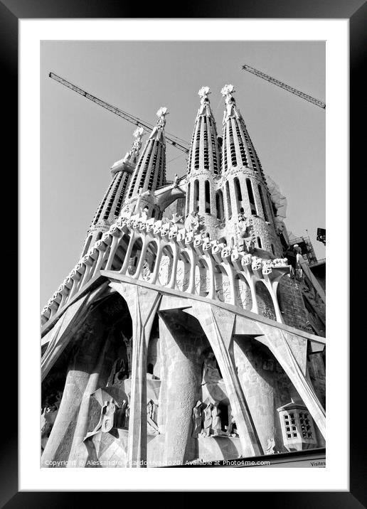 La Sagrada Familia - Barcelona Framed Mounted Print by Alessandro Ricardo Uva