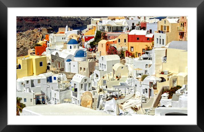 The colours of Santorini Framed Mounted Print by Alessandro Ricardo Uva