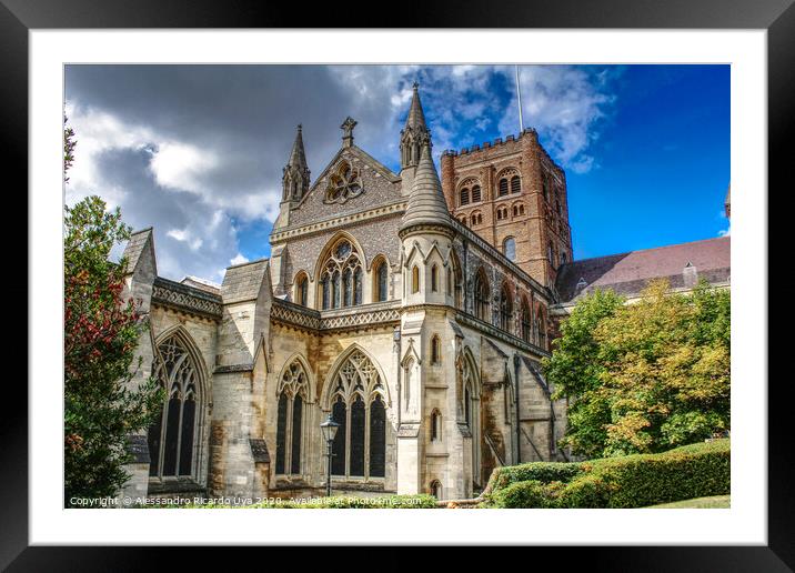 St Albans Cathedral  Framed Mounted Print by Alessandro Ricardo Uva