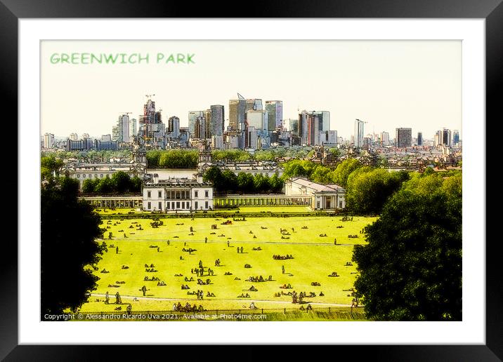 Greenwich Park - London Framed Mounted Print by Alessandro Ricardo Uva