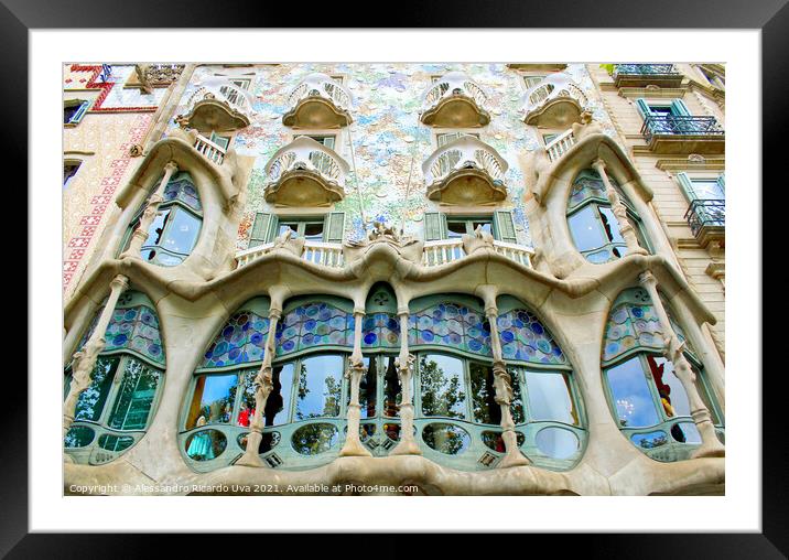 Casa Batlló - Barcelona Framed Mounted Print by Alessandro Ricardo Uva