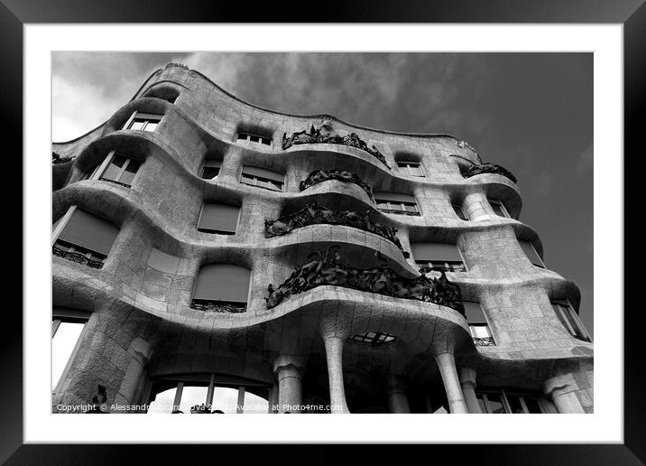 Casa Mila - Barcelona Framed Mounted Print by Alessandro Ricardo Uva