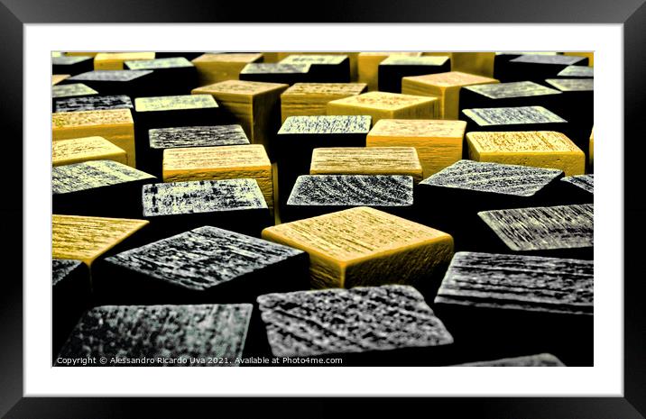 Abstract cubes Framed Mounted Print by Alessandro Ricardo Uva
