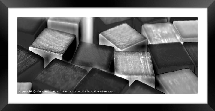 Abstract in black and white Framed Mounted Print by Alessandro Ricardo Uva