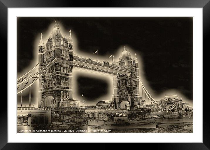 Tower bridge - London Framed Mounted Print by Alessandro Ricardo Uva