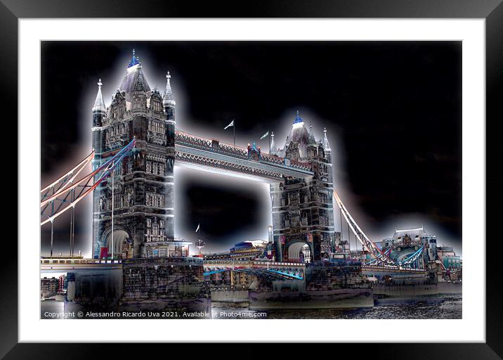 London Tower Bridge Framed Mounted Print by Alessandro Ricardo Uva