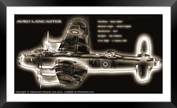 Lancaster Framed Mounted Print by Alessandro Ricardo Uva