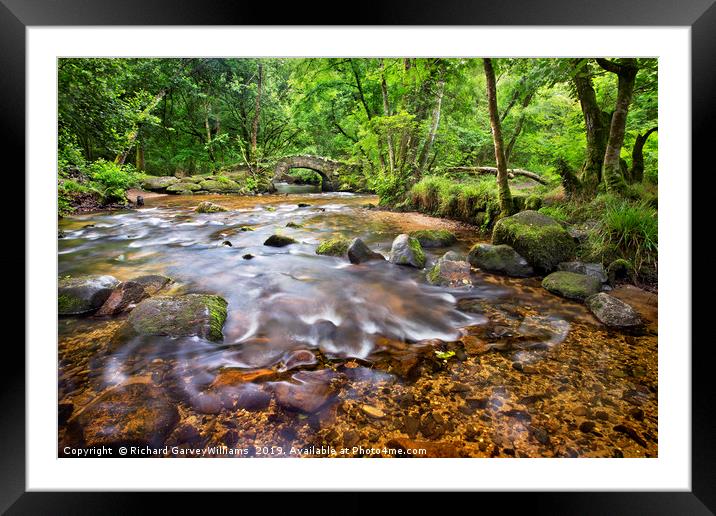 Hisley Bridge on the River Bovey  Framed Mounted Print by Richard GarveyWilliams