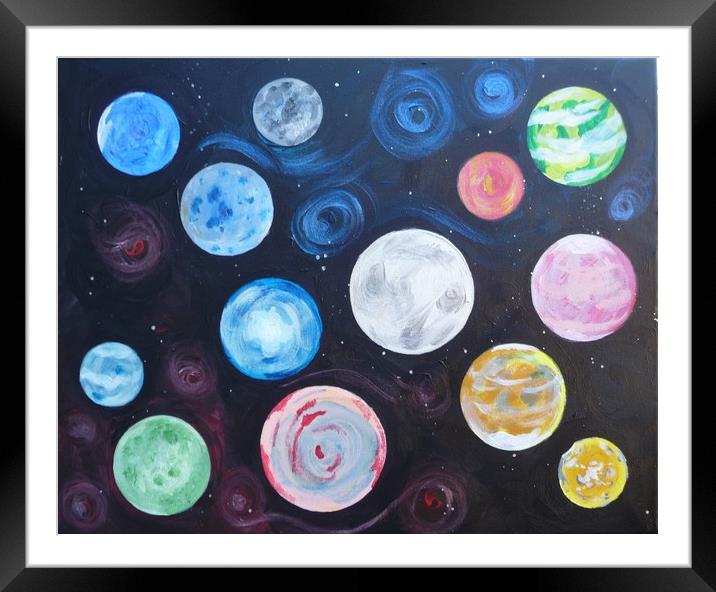 Planets Framed Mounted Print by Steve Boston