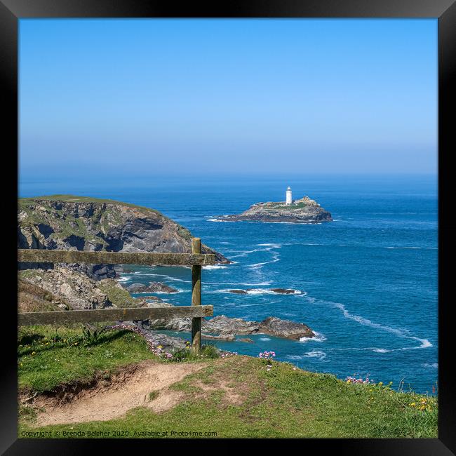 Godrevy Lighthouse Framed Print by Brenda Belcher