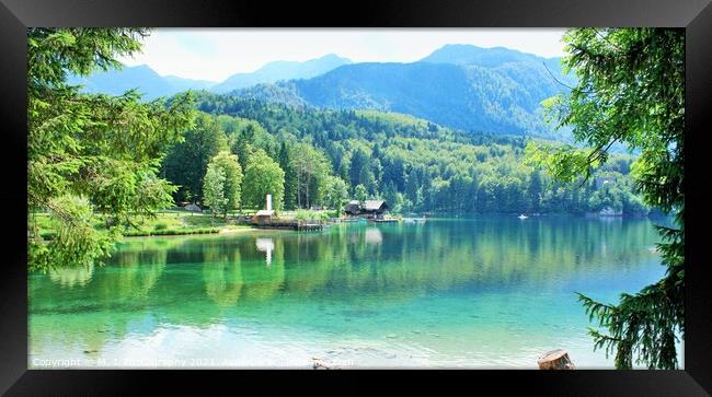 Beautiful view on Lake, mountain with reflection.  Framed Print by M. J. Photography