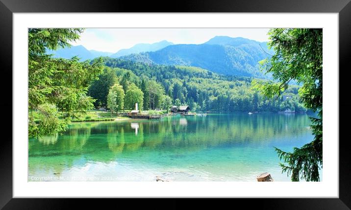 Beautiful view on Lake, mountain with reflection.  Framed Mounted Print by M. J. Photography