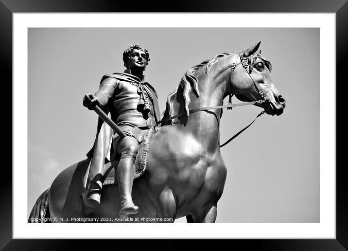 King George IV (1762-1830) statue on Trafalgar Squ Framed Mounted Print by M. J. Photography