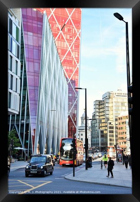 Modern London street Framed Print by M. J. Photography