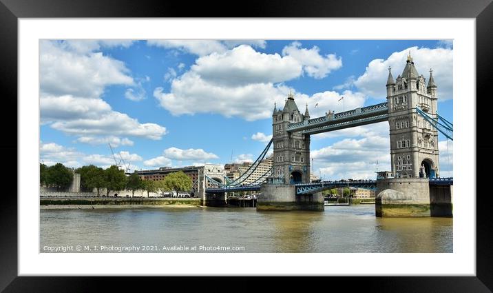 Background of Tower Bridge in London - England. Framed Mounted Print by M. J. Photography