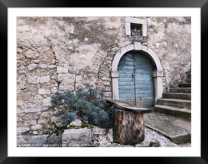 A stone building in Kastav - Croatia Framed Mounted Print by M. J. Photography