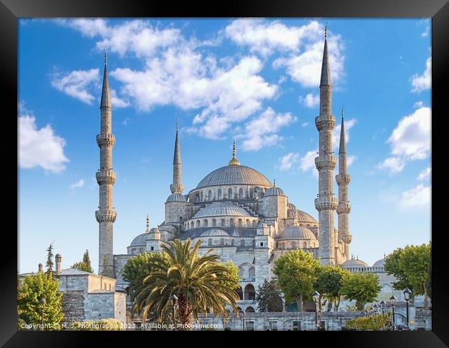Sultan Ahmed Mosque or The Blue Mosque in Istanbul  Framed Print by M. J. Photography