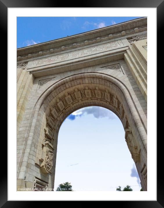Triumph arch in Bucharest Framed Mounted Print by M. J. Photography