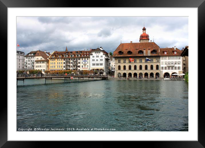 Historic city center of Lucerne, Canton of Lucerne Framed Mounted Print by M. J. Photography