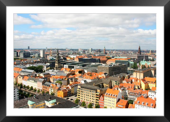 Copenhagen City, Denmark in Scandinavia. Framed Mounted Print by M. J. Photography