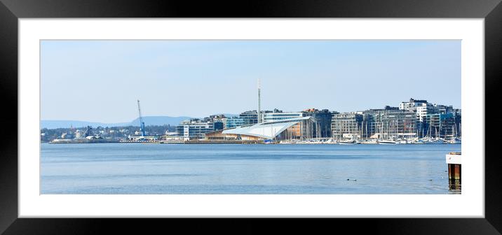 Cityscape of Oslo, Norway. Framed Mounted Print by M. J. Photography