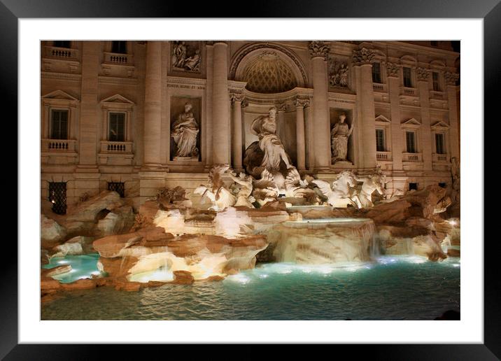 Rome. Image of famous Trevi Fountain in Rome, Ital Framed Mounted Print by M. J. Photography