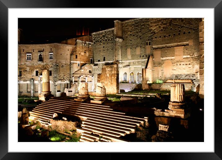 Ruins of Trajan's Forum in Rome, Italy Framed Mounted Print by M. J. Photography