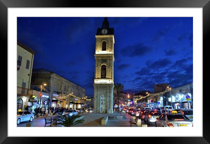 The Jaffa Clock Tower in Jaffa, Tel Aviv. Framed Mounted Print by M. J. Photography