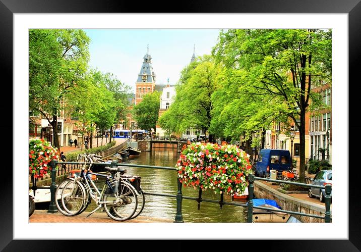 Flowers of Amsterdam and Festival of Light Framed Mounted Print by M. J. Photography