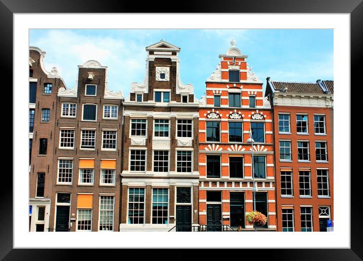 Amsterdam is a fascinating architecture mixture of Framed Mounted Print by M. J. Photography