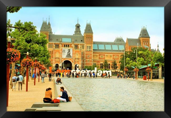 The Rijksmuseum in Amsterdam.  Framed Print by M. J. Photography