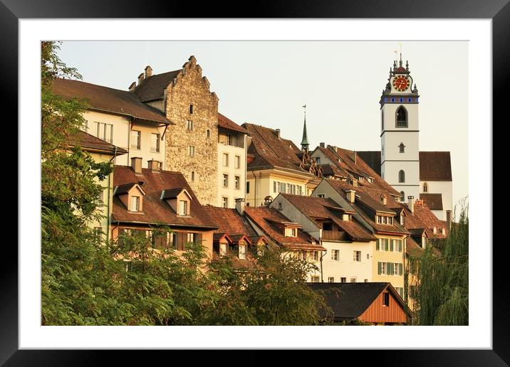 Aarau town, a municipality, and the capital of the Framed Mounted Print by M. J. Photography