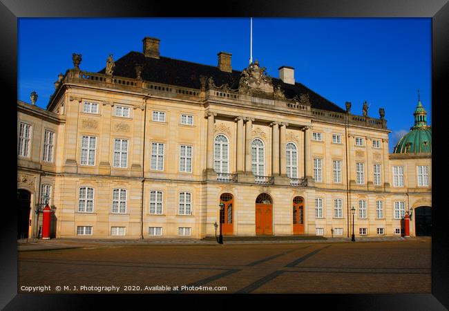 Amalienborg Palace - winter home of danish royal f Framed Print by M. J. Photography