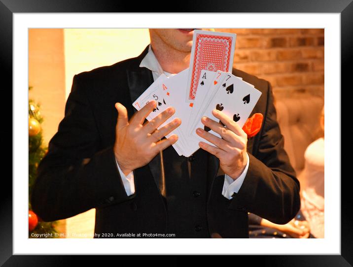 magic trick with cards Framed Mounted Print by M. J. Photography