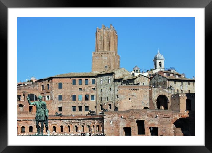 statue of Julius Caesar Augustus in Rome, Italy Framed Mounted Print by M. J. Photography