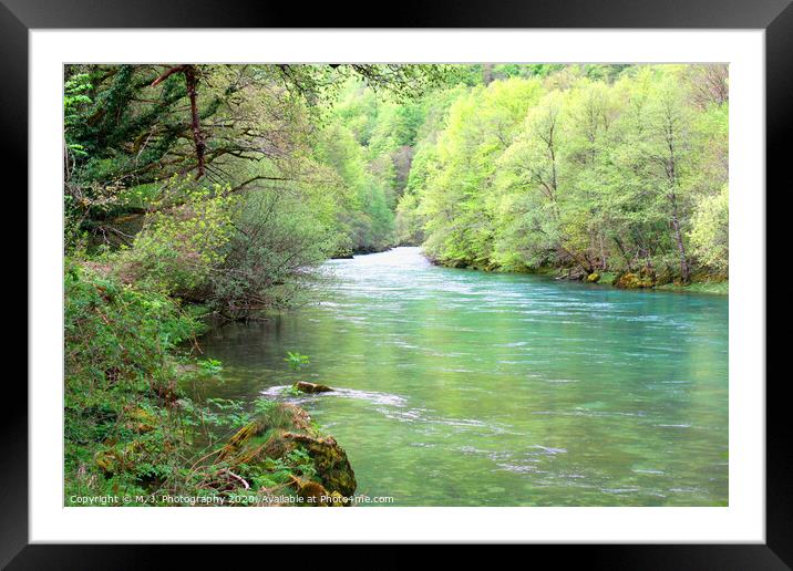 idyllic place in forest with river pure water Framed Mounted Print by M. J. Photography