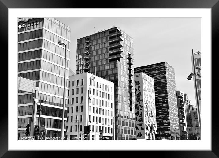 Barcode Oslo is an interesting project which was built on former dock in Oslo Framed Mounted Print by M. J. Photography