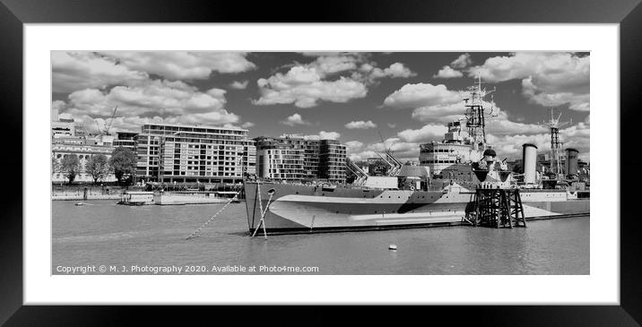 HMS Belfast light cruiser that was built for the R Framed Mounted Print by M. J. Photography