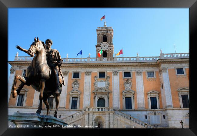 Piazza del Campidoglio on the Capitoline Hill, Cit Framed Print by M. J. Photography
