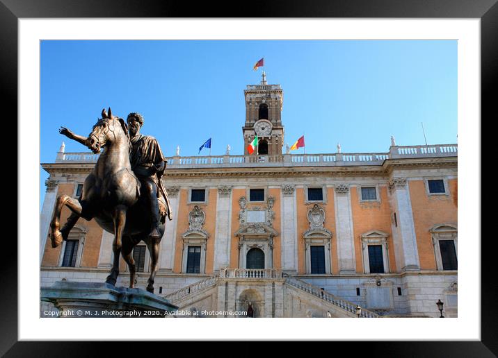 Piazza del Campidoglio on the Capitoline Hill, Cit Framed Mounted Print by M. J. Photography