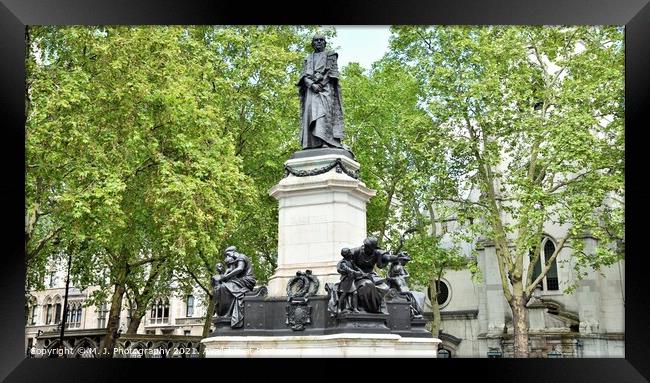 The statue in question is of William Ewart Gladstone (1809 - 1898) Framed Print by M. J. Photography