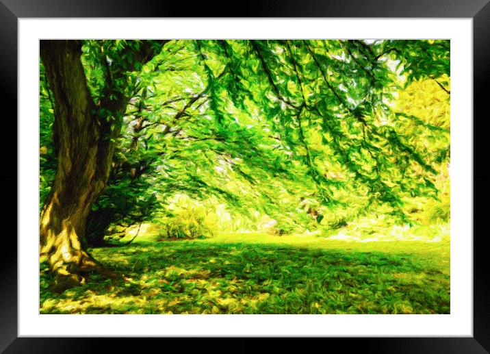 summer park landscape Framed Mounted Print by Wdnet Studio
