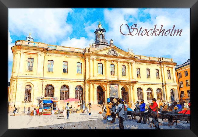 The Swedish Academy and the Nobel Museum Framed Print by Wdnet Studio