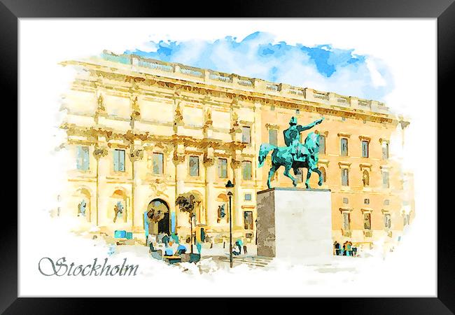 The Royal Palace in Stockholm Framed Print by Wdnet Studio