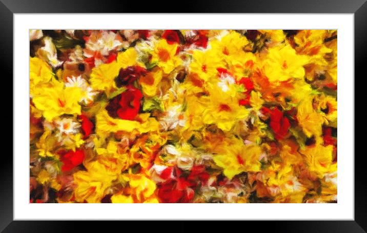 Background of summer flowers Framed Mounted Print by Wdnet Studio