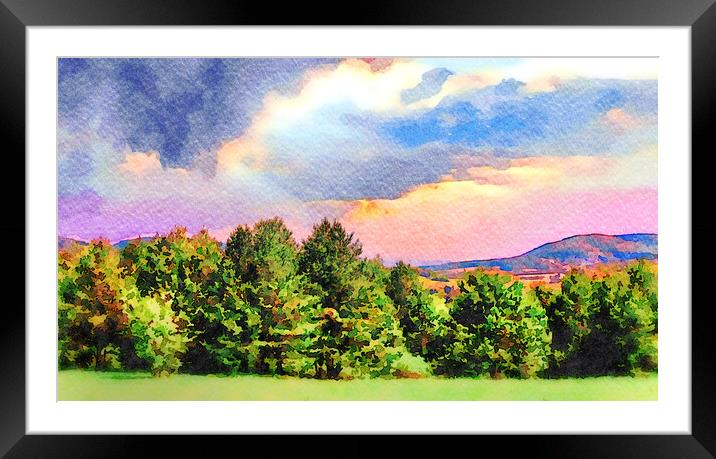 Picturesque forest landscape in the mountains Framed Mounted Print by Wdnet Studio